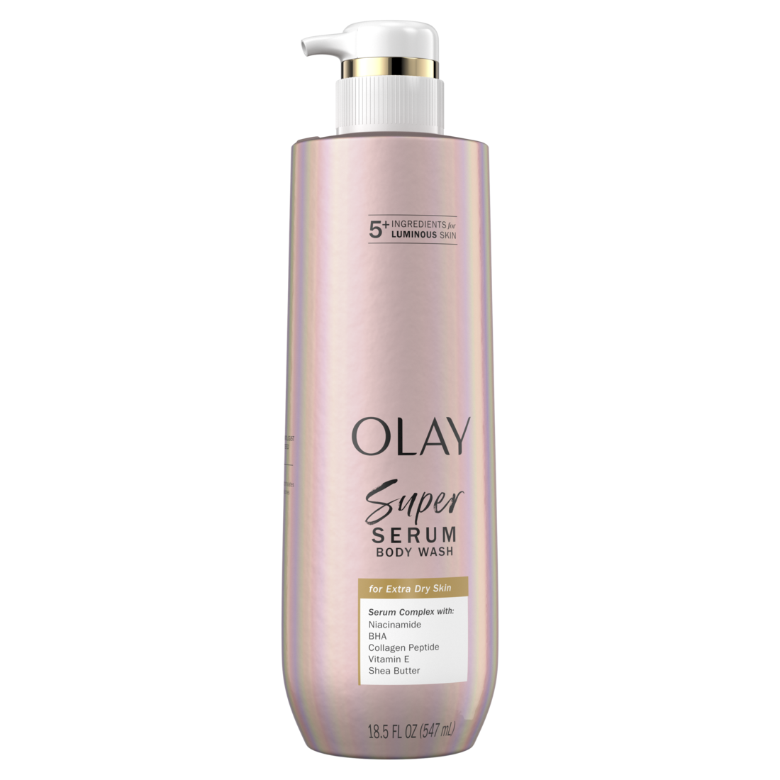 Olay Super Serum Body Wash for Extra Dry Skin Serum Complex for Luminous Skin - 18.5oz/4pk