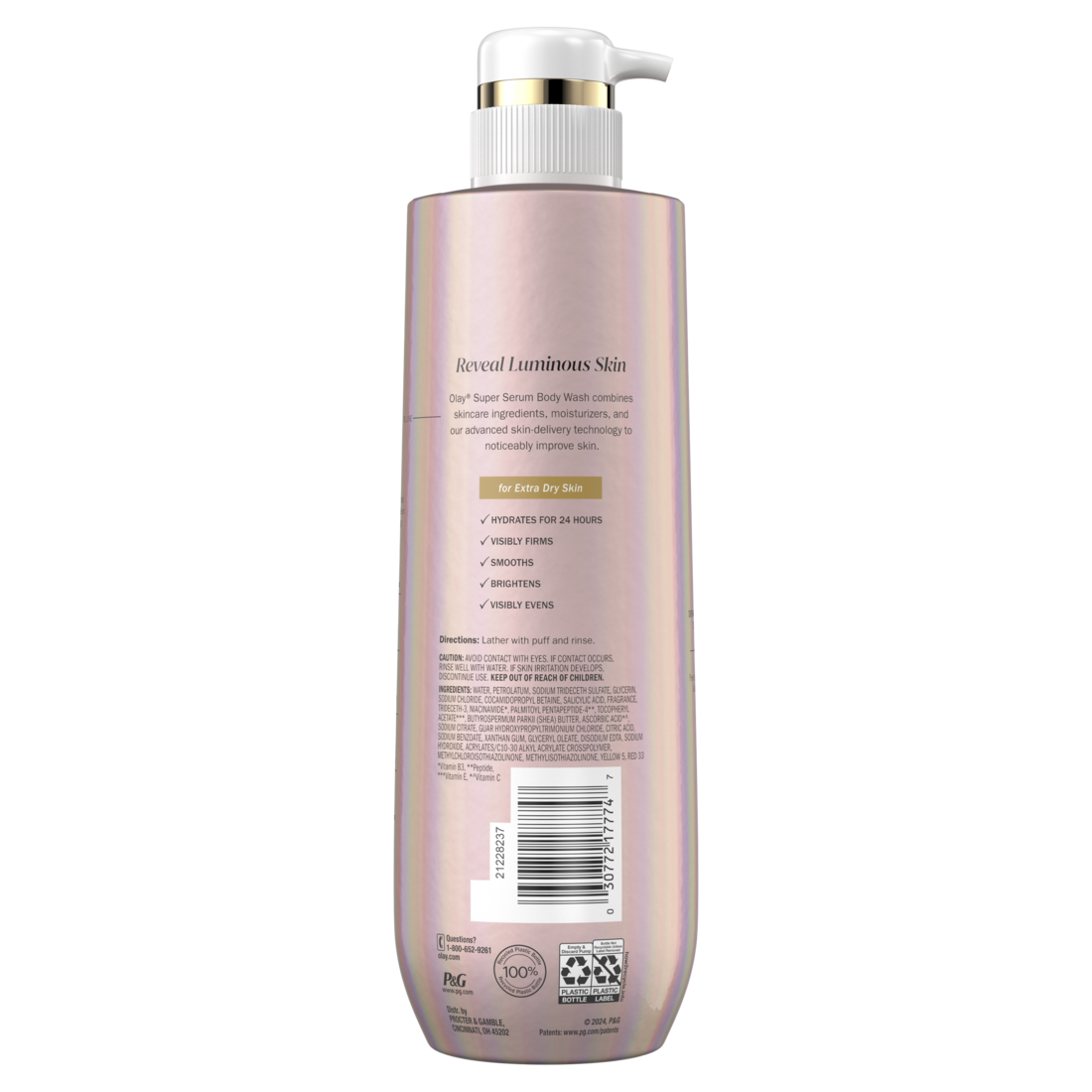 Olay Super Serum Body Wash for Extra Dry Skin Serum Complex for Luminous Skin - 18.5oz/4pk