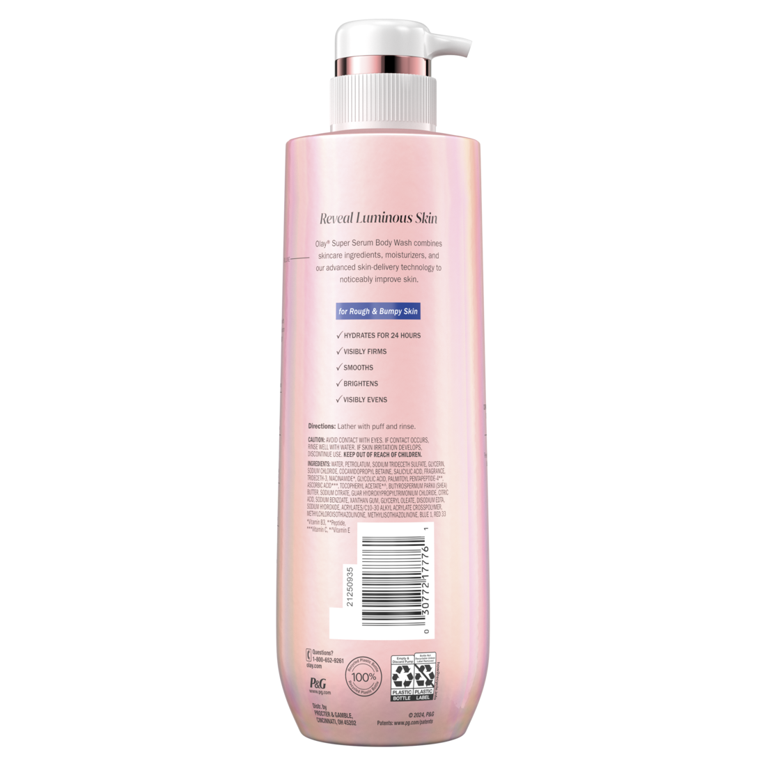 Olay Super Serum Body Wash for Rough & Bumpy Skin Serum Complex for Luminous Skin - 18.5oz/4pk