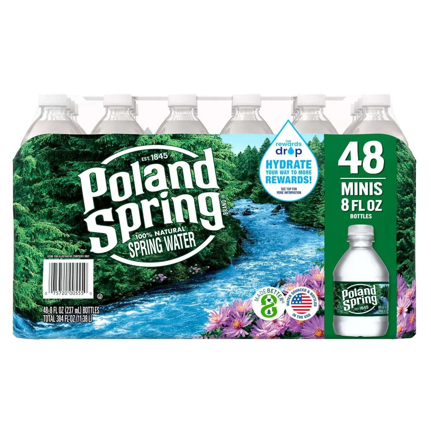Poland Spring 100% Natural Spring Water - 8oz/48pk