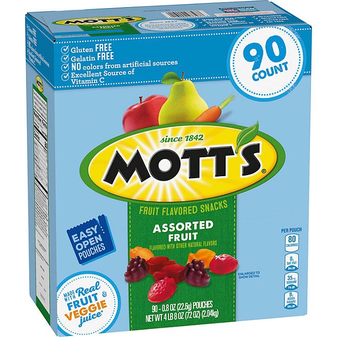 Motts Assorted Fruit Flavored Snacks - 0.8oz/90pk