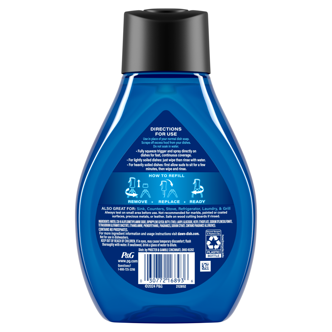 Dawn Powerwash Heavy Duty Dish Spray All-Purpose Cleaner And Degreaser Refill - 16oz/6pk