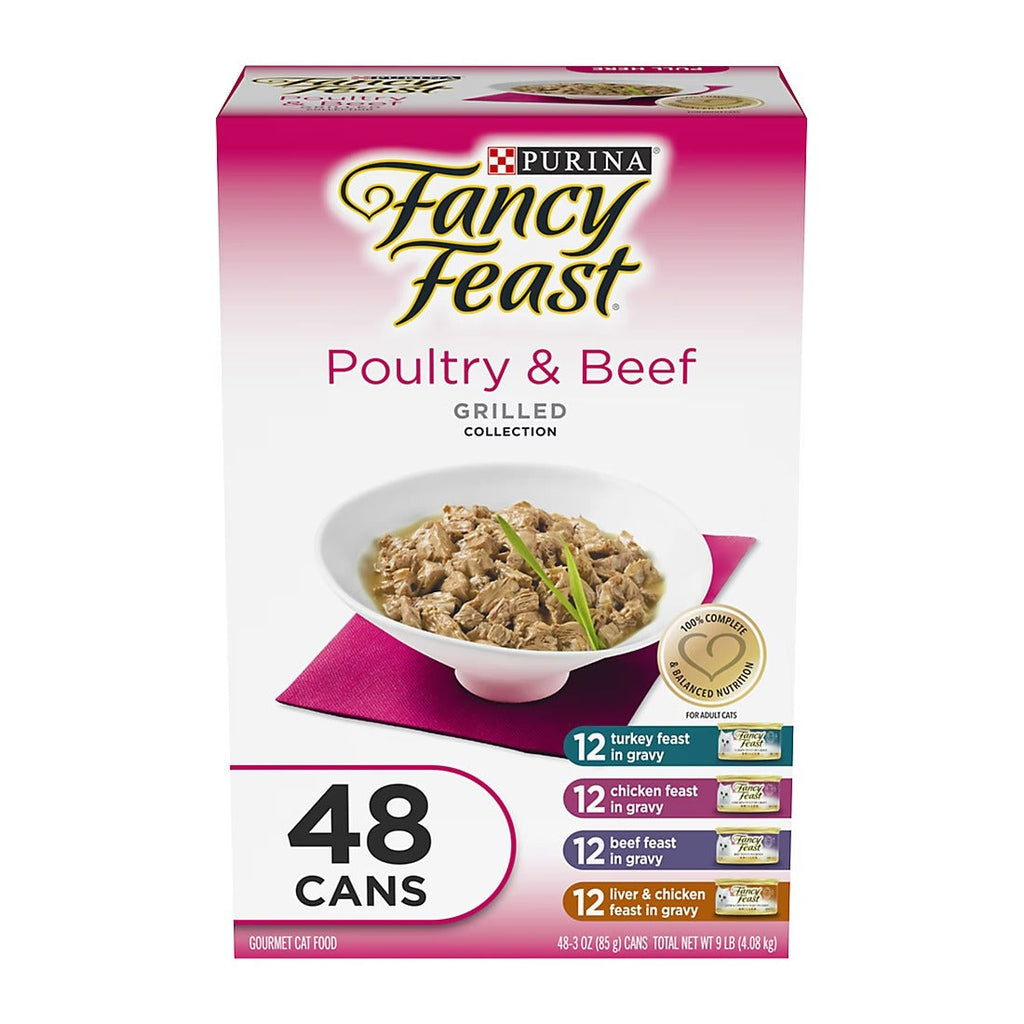 Purina Fancy Feast Cat Food Mix Poultry & Beef Grilled - 3oz/48pk