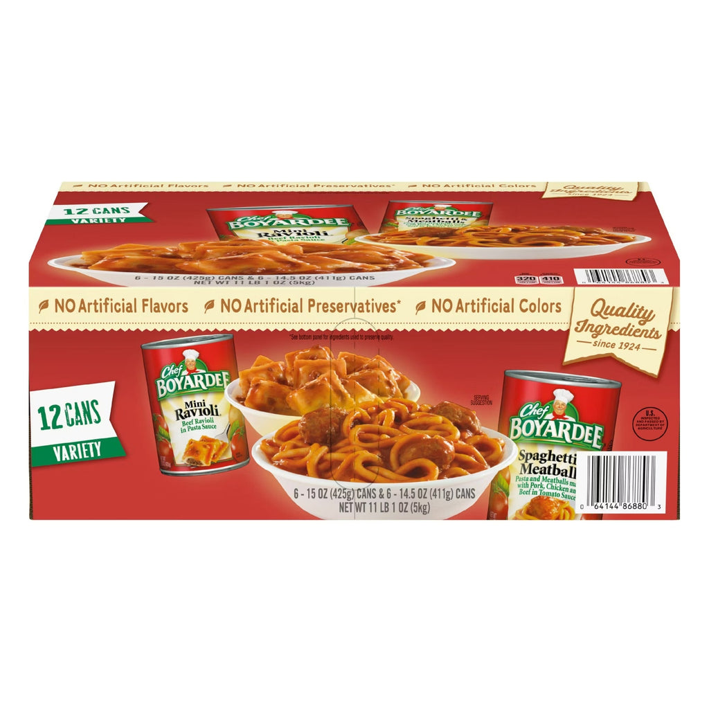 Chef Boyardee Mini Ravioli and Spaghetti & Meatballs Variety Pack - (14.5-15.0)oz/12pk