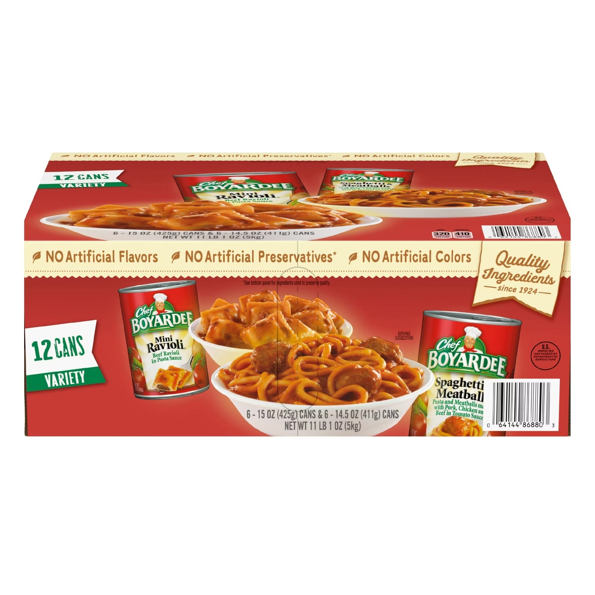 Chef Boyardee Mini Ravioli and Spaghetti & Meatballs Variety Pack - (14.5-15.0)oz/12pk