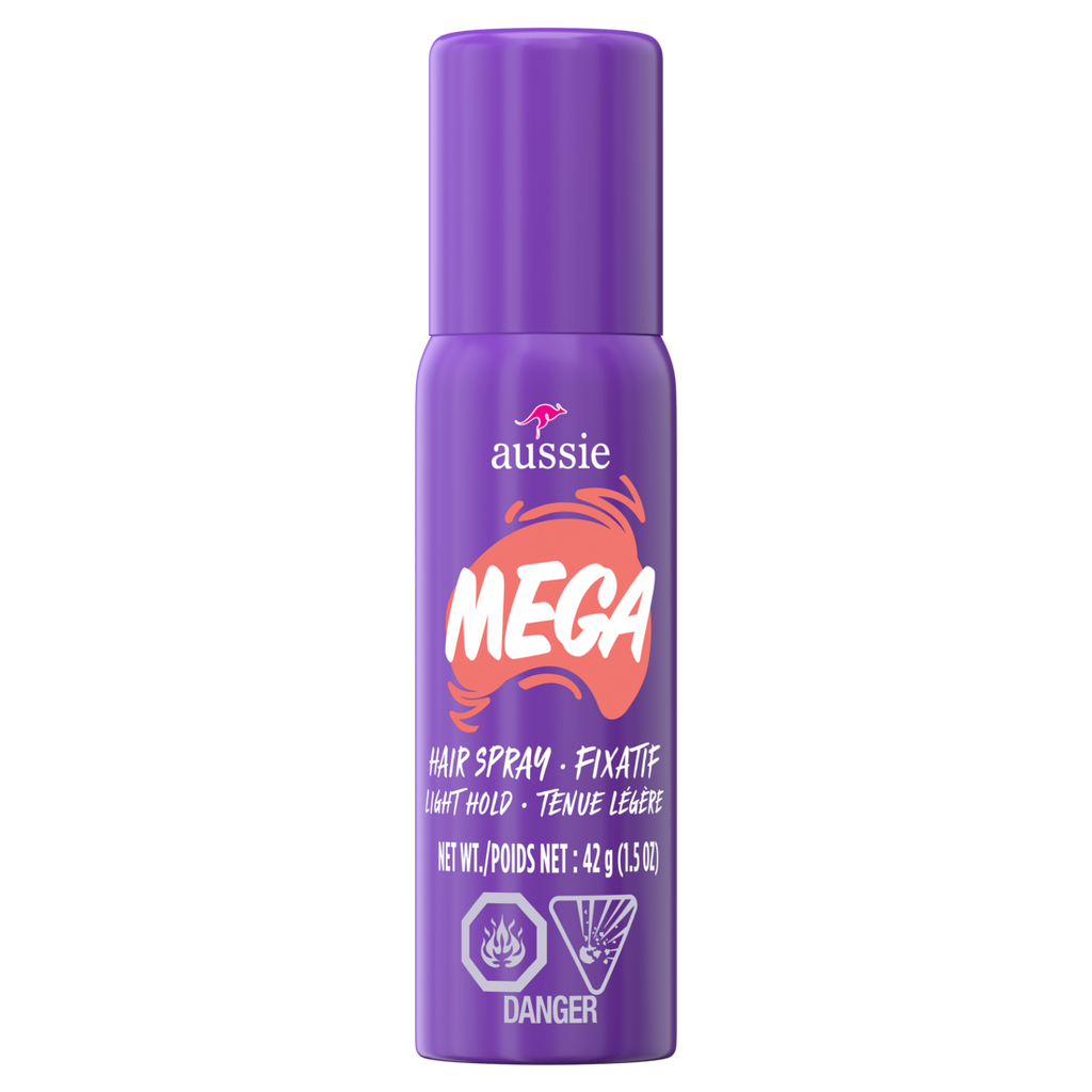 Aussie Mega Flexible Trial Hair Spray For Curly Hair Straight Hair And Wavy Hair - 1.5oz/24pk