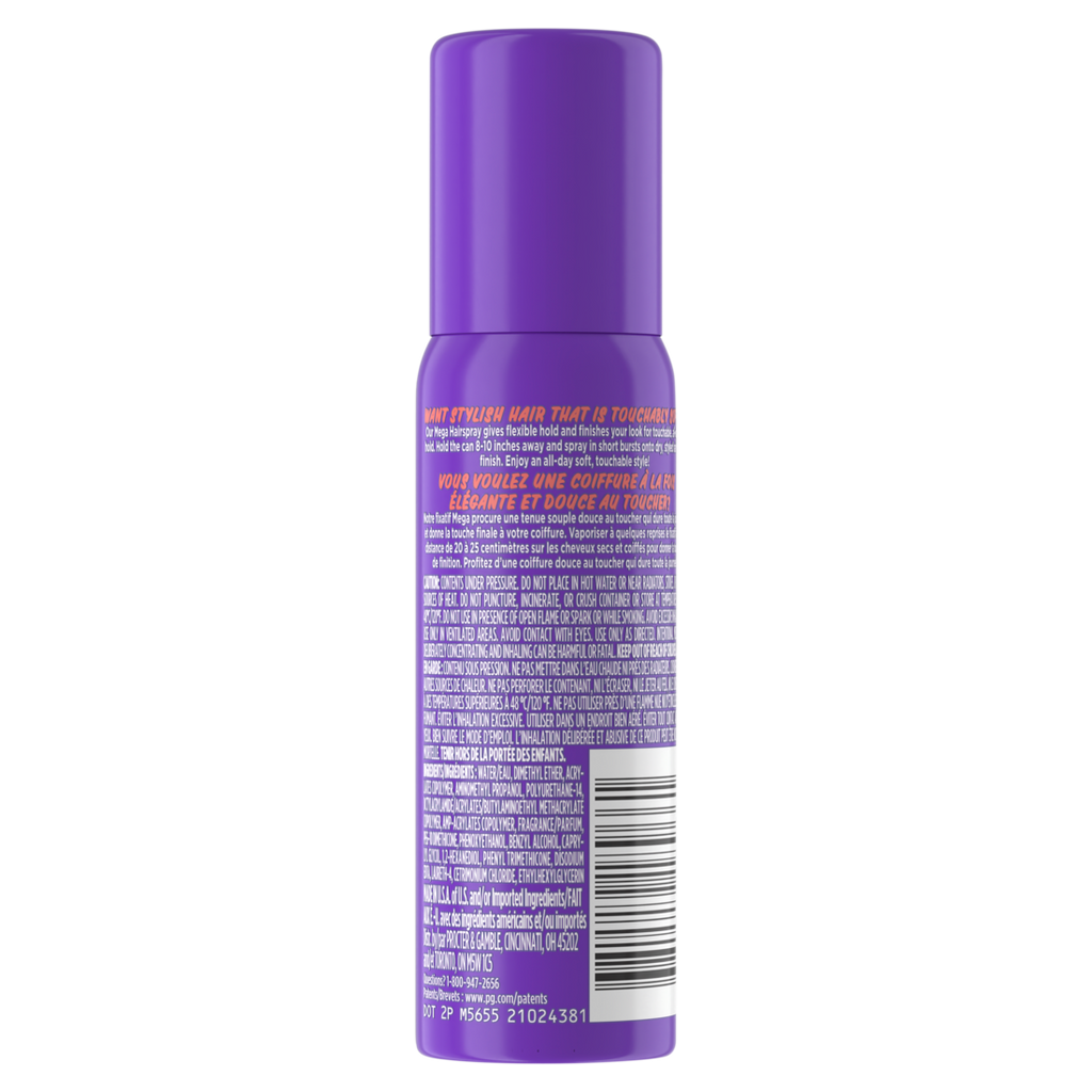 Aussie Mega Flexible Trial Hair Spray For Curly Hair Straight Hair And Wavy Hair - 1.5oz/24pk