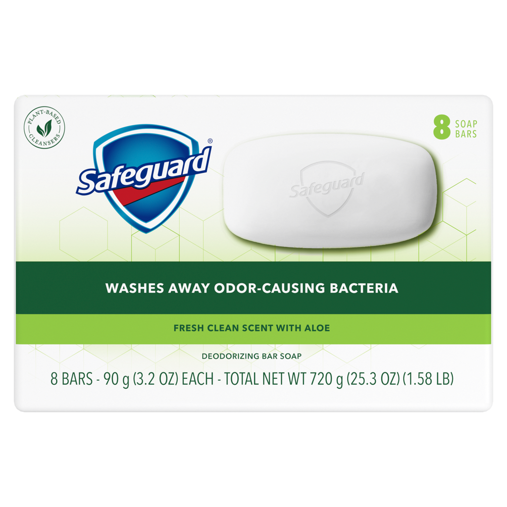Safeguard Bar Soap Fresh Clean Scent With Aloe - (8x3.2)oz/6pk