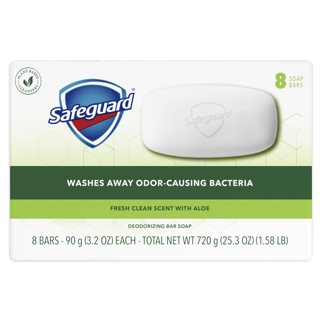 Safeguard Bar Soap Fresh Clean Scent With Aloe - (8x3.2)oz/6pk