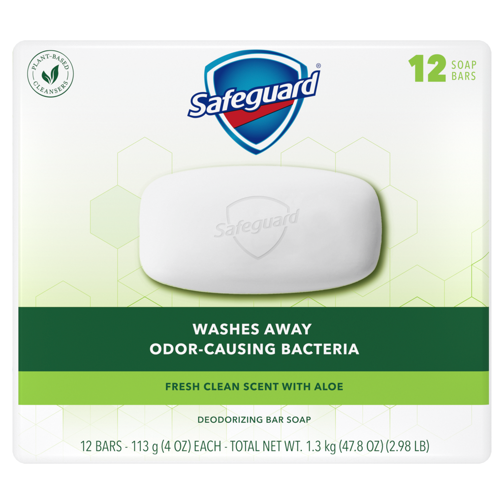 Safeguard Bar Soap Fresh Clean Scent With Aloe - (12x4.0)oz/4pk