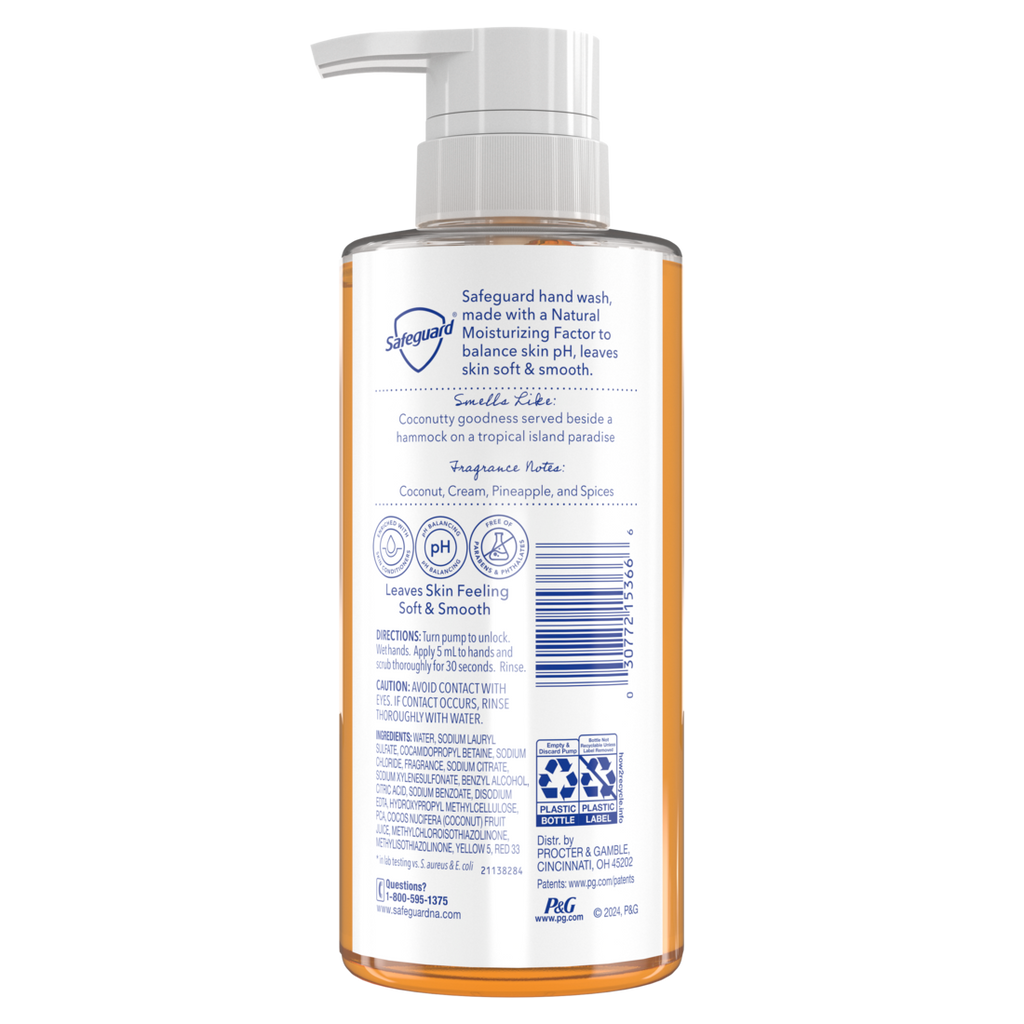 Safeguard Hand Soap Notes Of Coconut - 10.1oz/4pk