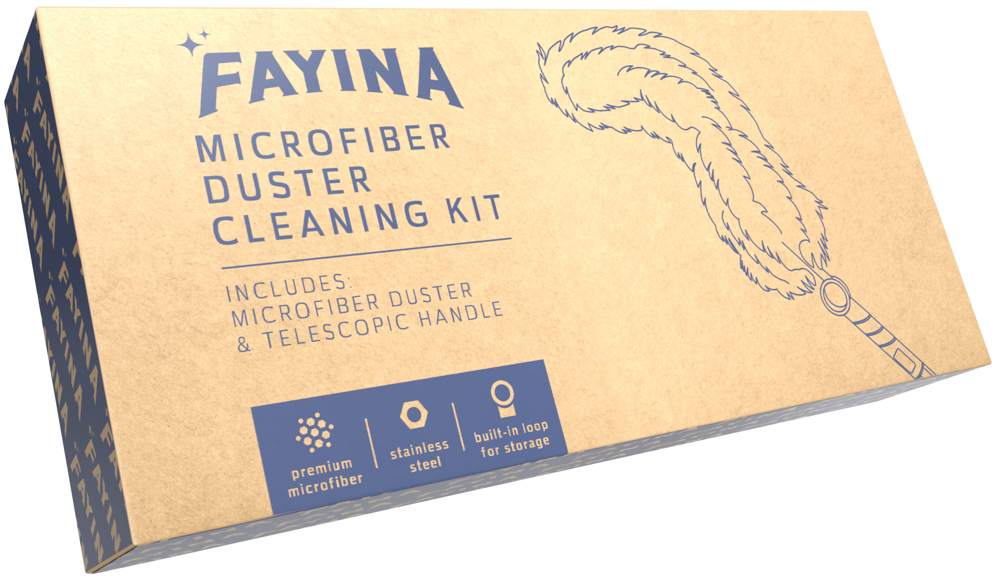 Fayina Microfiber Duster & Telescopic Handle Kit - 1ct/6pk
