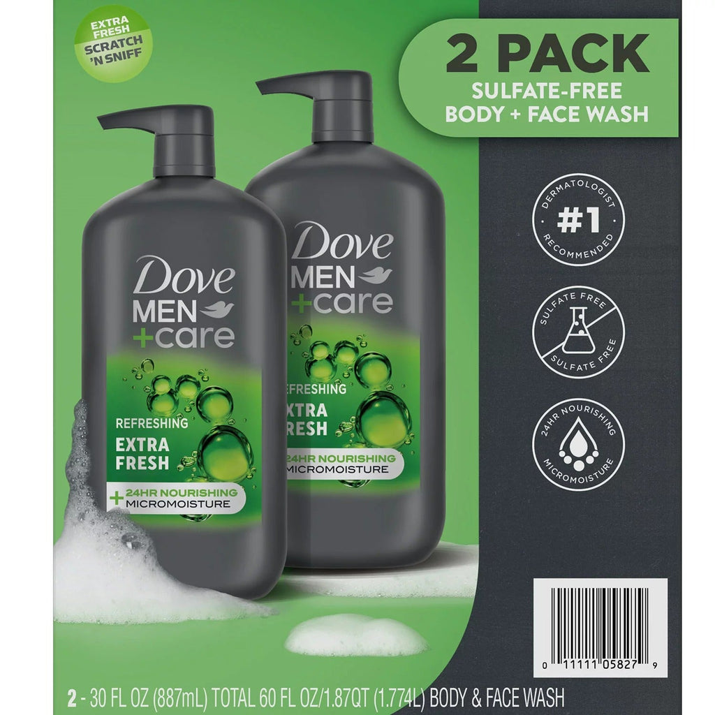 Dove Men+Care Extra Fresh Body and Face Wash - 30oz/2pk