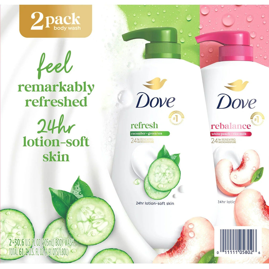 Dove Refresh & Rebalance Body Wash - 30.6oz/2pk