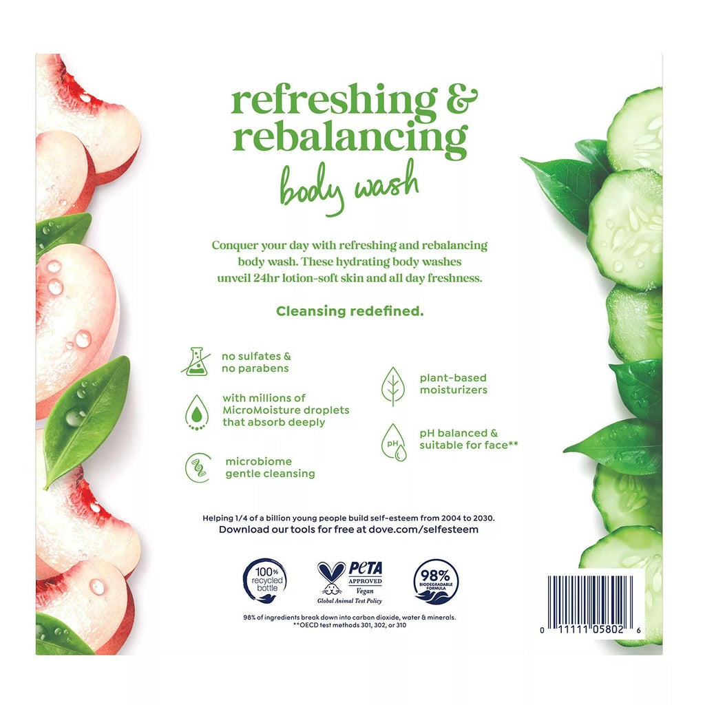 Dove Refresh & Rebalance Body Wash - 30.6oz/2pk
