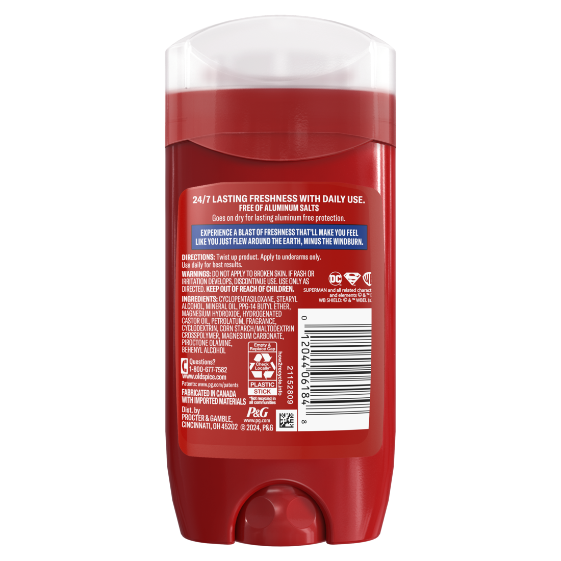 Old Spice Aluminum Free Deodorant For Men 24/7 Freshness Long Lasting Odor Protection Smell Like A Hero Superman Bright Citrus And Cosmos Scent - 3oz/12pk