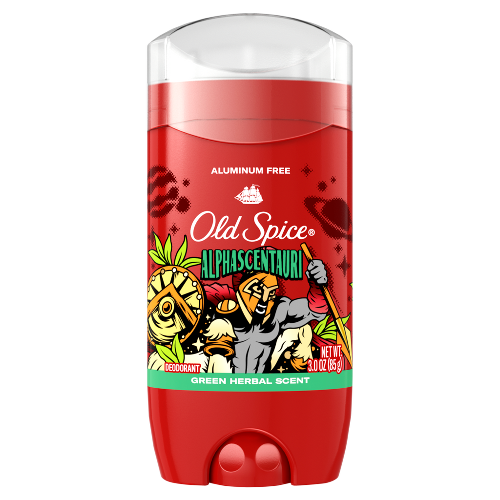 Old Spice Aluminum Free Deodorant For Men 24/7 Freshness Long Lasting Odor Protection Legendary Fragrance Alphascentauri Green Herbal Scent - 3oz/12pk