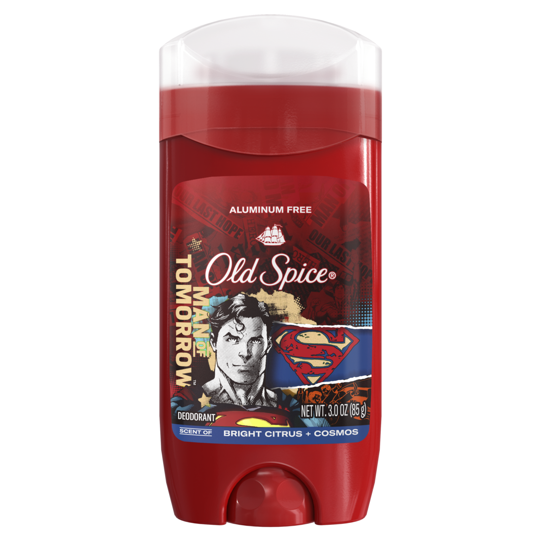 Old Spice Aluminum Free Deodorant For Men 24/7 Freshness Long Lasting Odor Protection Smell Like A Hero Superman Bright Citrus And Cosmos Scent - 3oz/12pk