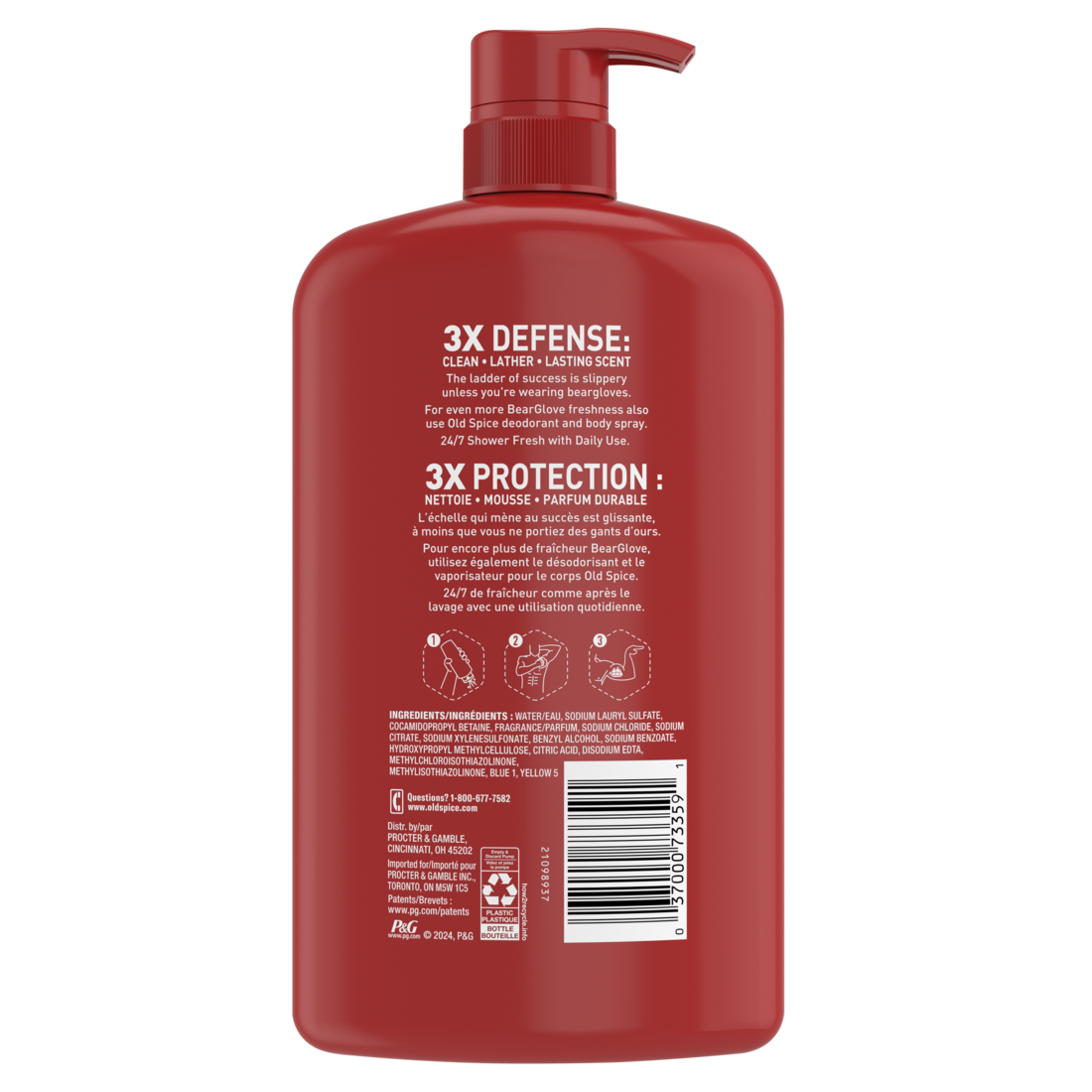 Old Spice Cleansing Body Wash For Men 24/7 Shower Clean With Lasting Scent 2-in-1 Face And Body Wash Rich Lather Bearglove Crisp Orchard Scent - 33.4oz/4pk