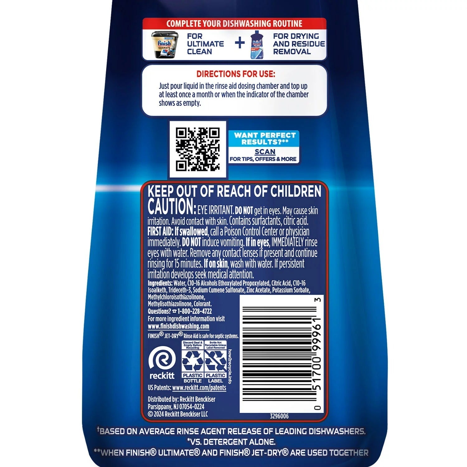 Finish Jet-Dry Rinse Aid - 38oz/1pk