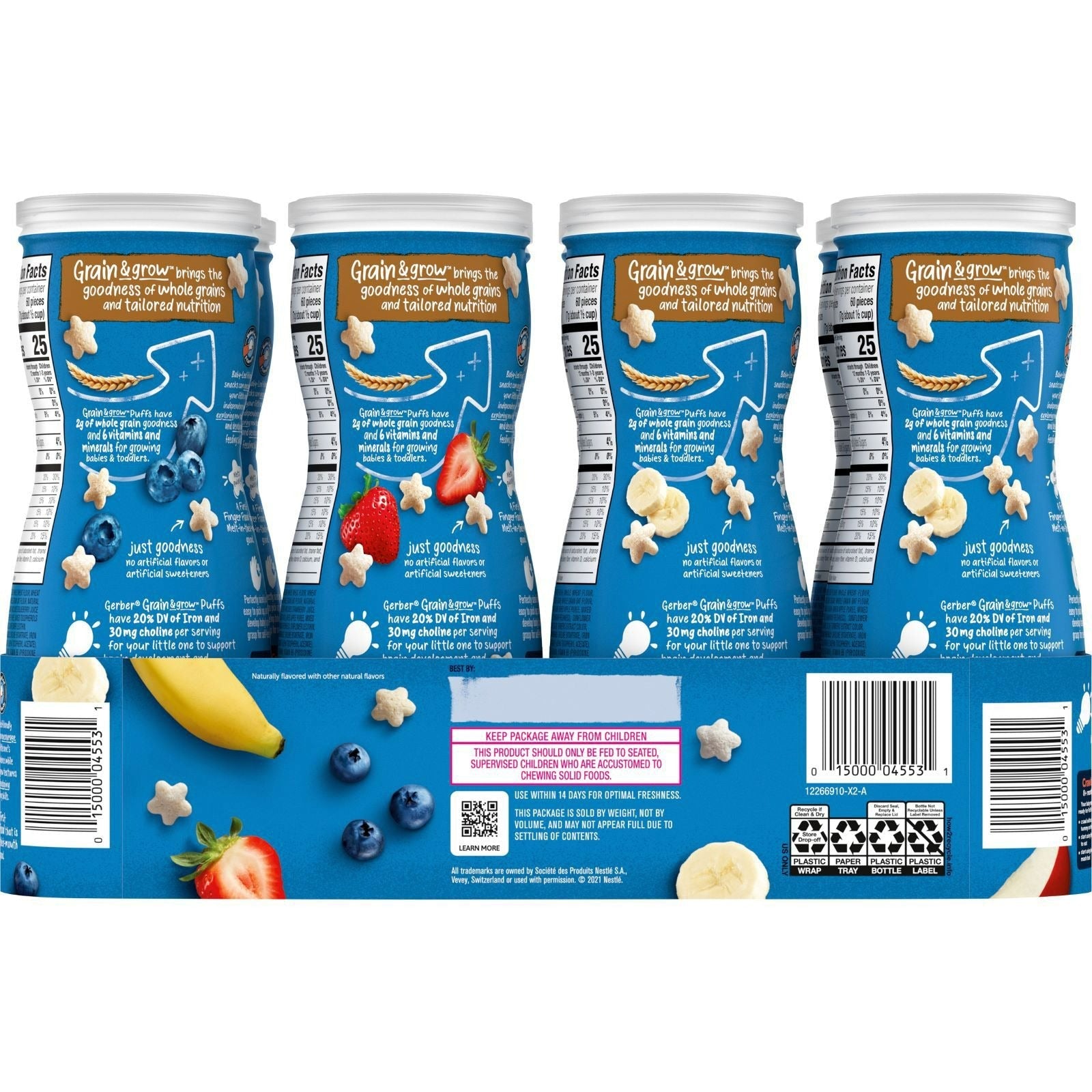 Gerber Graduates PUFFS Cereal Snack Variety - 1.48oz/8pk