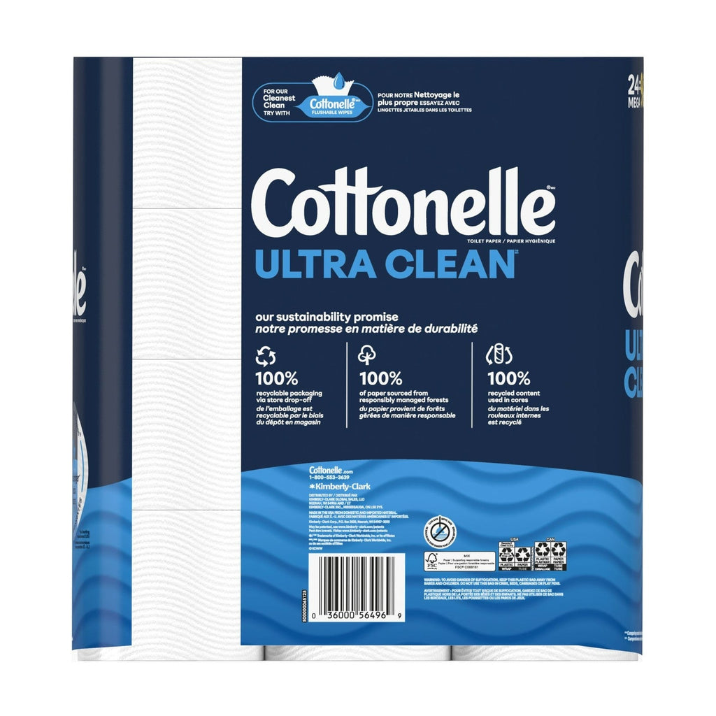 Cottonelle Bathroom Tissue MR Clean Care 284 1-ply sheets per roll - 24ct/2pk