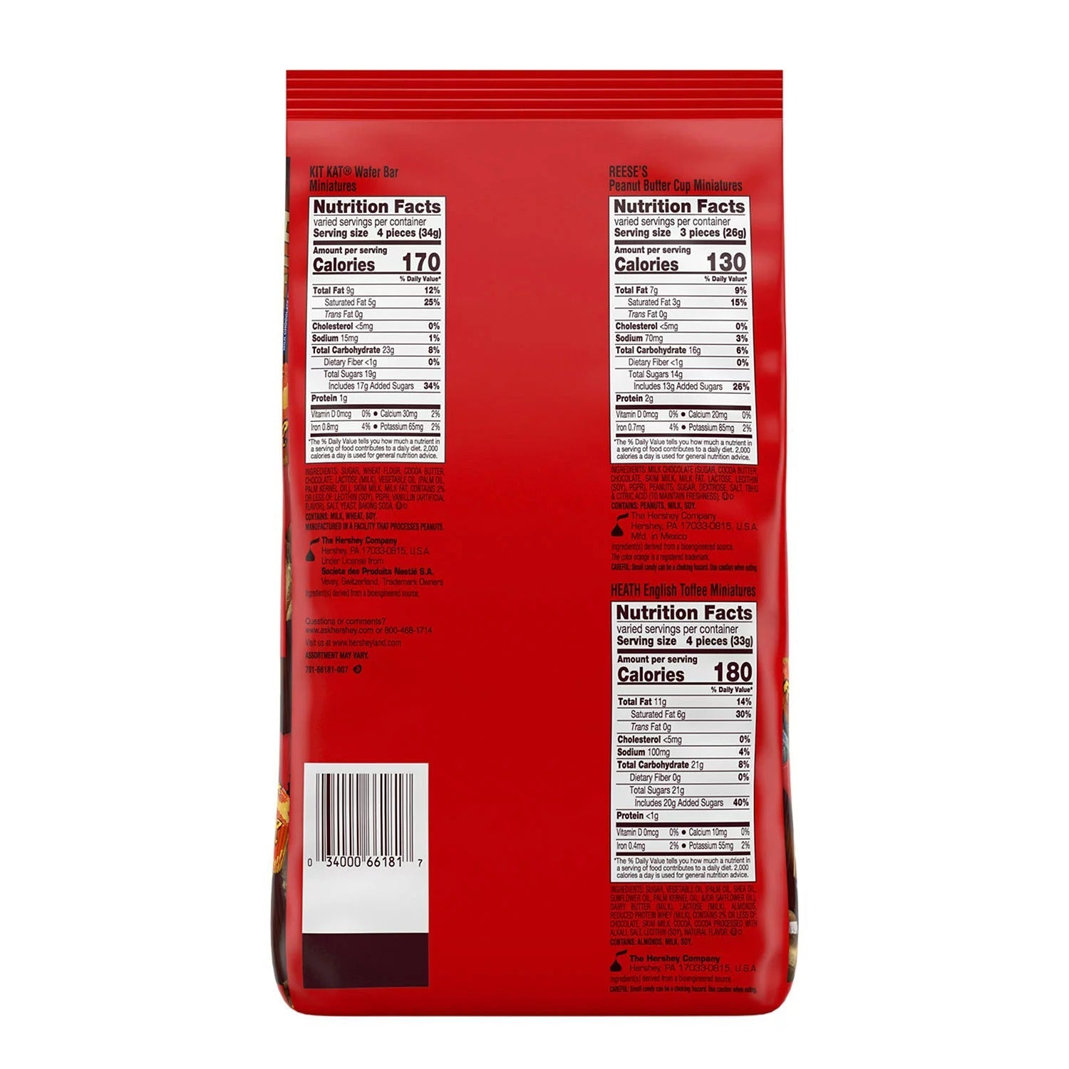 Hershey's Minis Variety Pack Chocolate Candy - 220ct/1pk