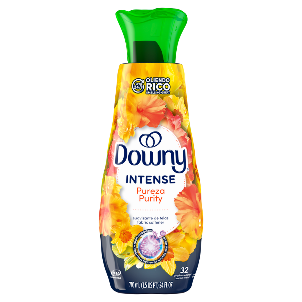 Downy Intense Fabric Softener Liquid Purity Scent 32 Loads In-Wash Liquid Fabric Softener And Laundry Conditioner - 24oz/4pk