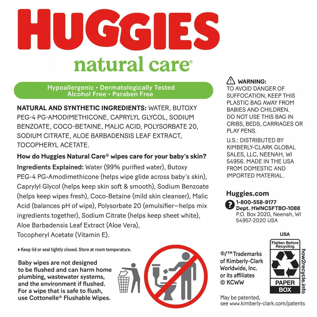 Huggies Natural Care Sensitive Baby Wipes Fragrance Free - 1088ct/1pk