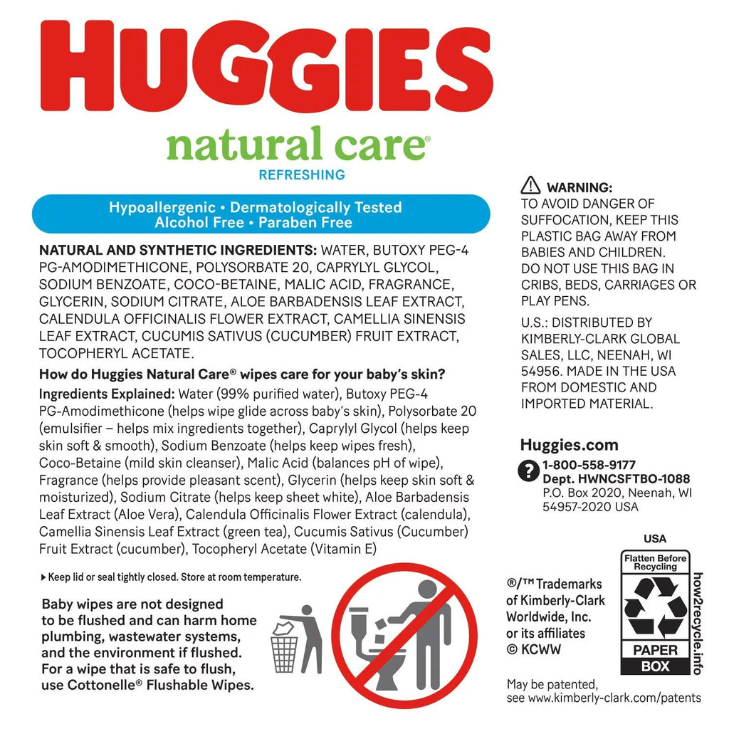 Huggies Natural Care Baby Wipes Cucumber and Green Tea - 1088ct/1pk