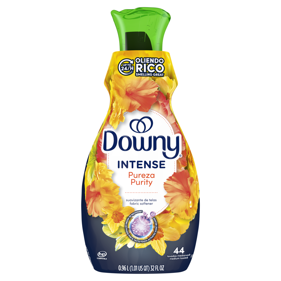 Downy Intense Fabric Softener Liquid Purity Scent 44 Loads In-Wash Liquid Fabric Softener And Laundry Conditioner - 32oz/4pk
