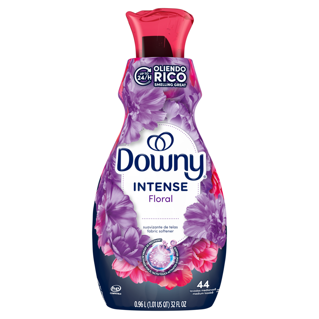 Downy Intense Fabric Softener Liquid Floral Scent 44 Loads In-Wash Liquid Fabric Softener And Laundry Conditioner - 32oz/4pk