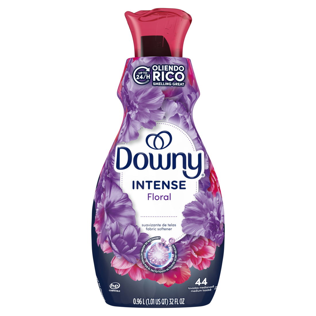 Downy Intense Fabric Softener Liquid Floral Scent 44 Loads In-Wash Liquid Fabric Softener And Laundry Conditioner - 32oz/4pk