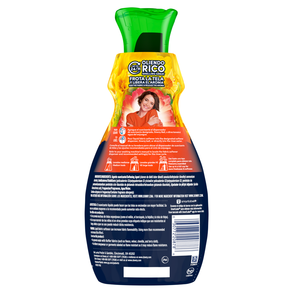 Downy Intense Fabric Softener Liquid Purity Scent 44 Loads In-Wash Liquid Fabric Softener And Laundry Conditioner - 32oz/4pk