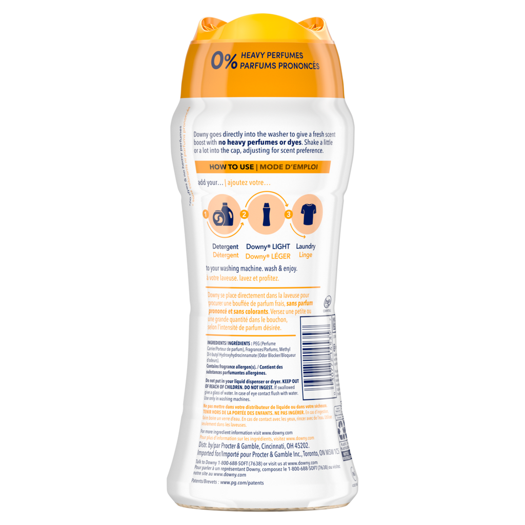 Downy Light Laundry Scent Booster Beads Orange Blossom Scent In-wash fabric beads designed to be gentle with a light boost of scent No Heavy Perfumes - 13.4oz/4pk