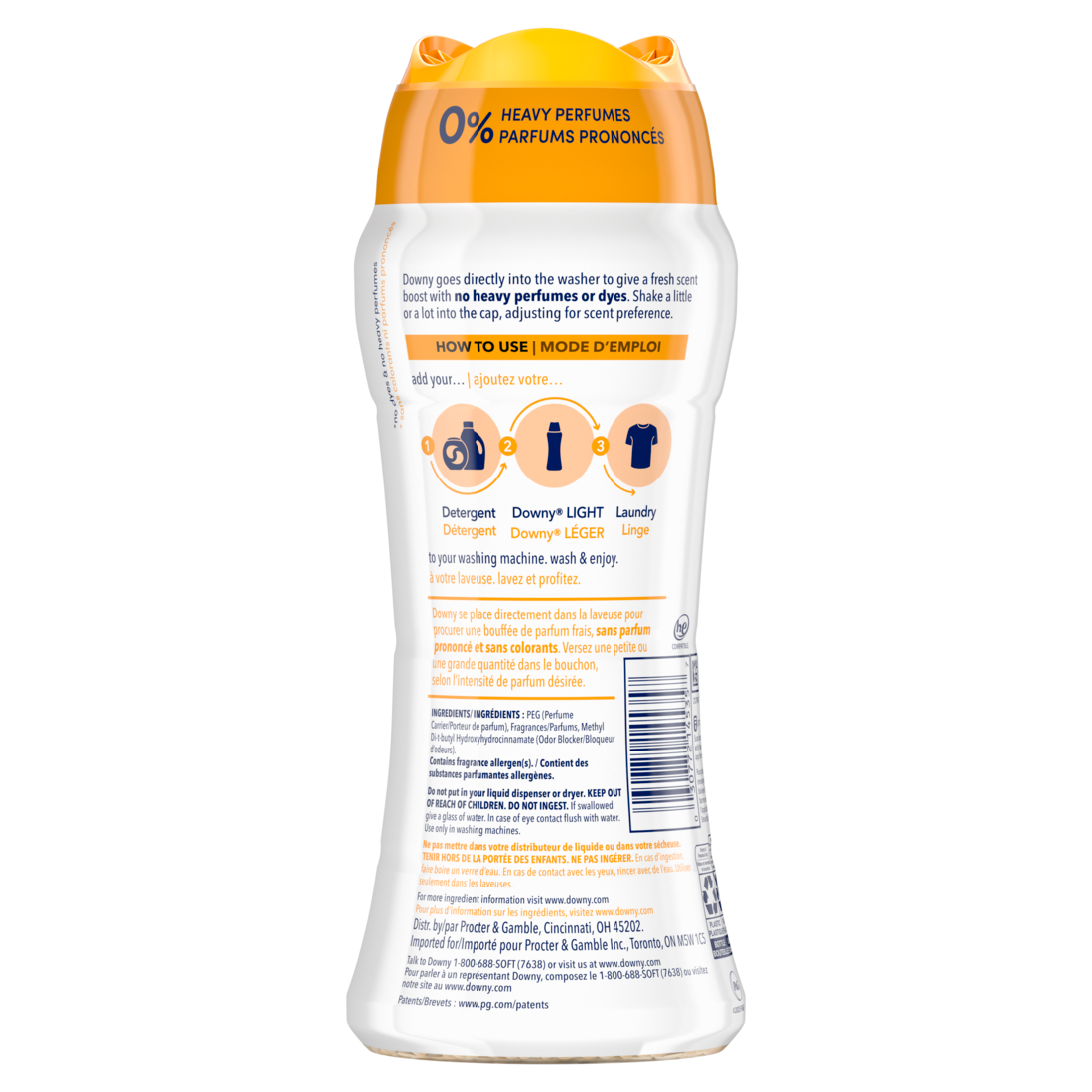 Downy Light Laundry Scent Booster Beads Orange Blossom Scent In-wash fabric beads designed to be gentle with a light boost of scent No Heavy Perfumes - 13.4oz/4pk
