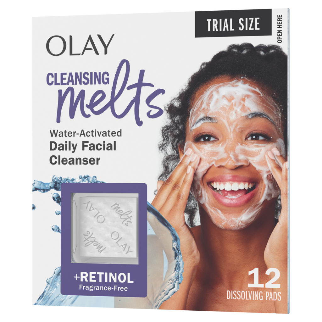 Olay Cleansing Melts + Retinol Face Cleanser Water-Activated Face Wash Cleans Tones And Refreshes Skin - 12ct/32pk