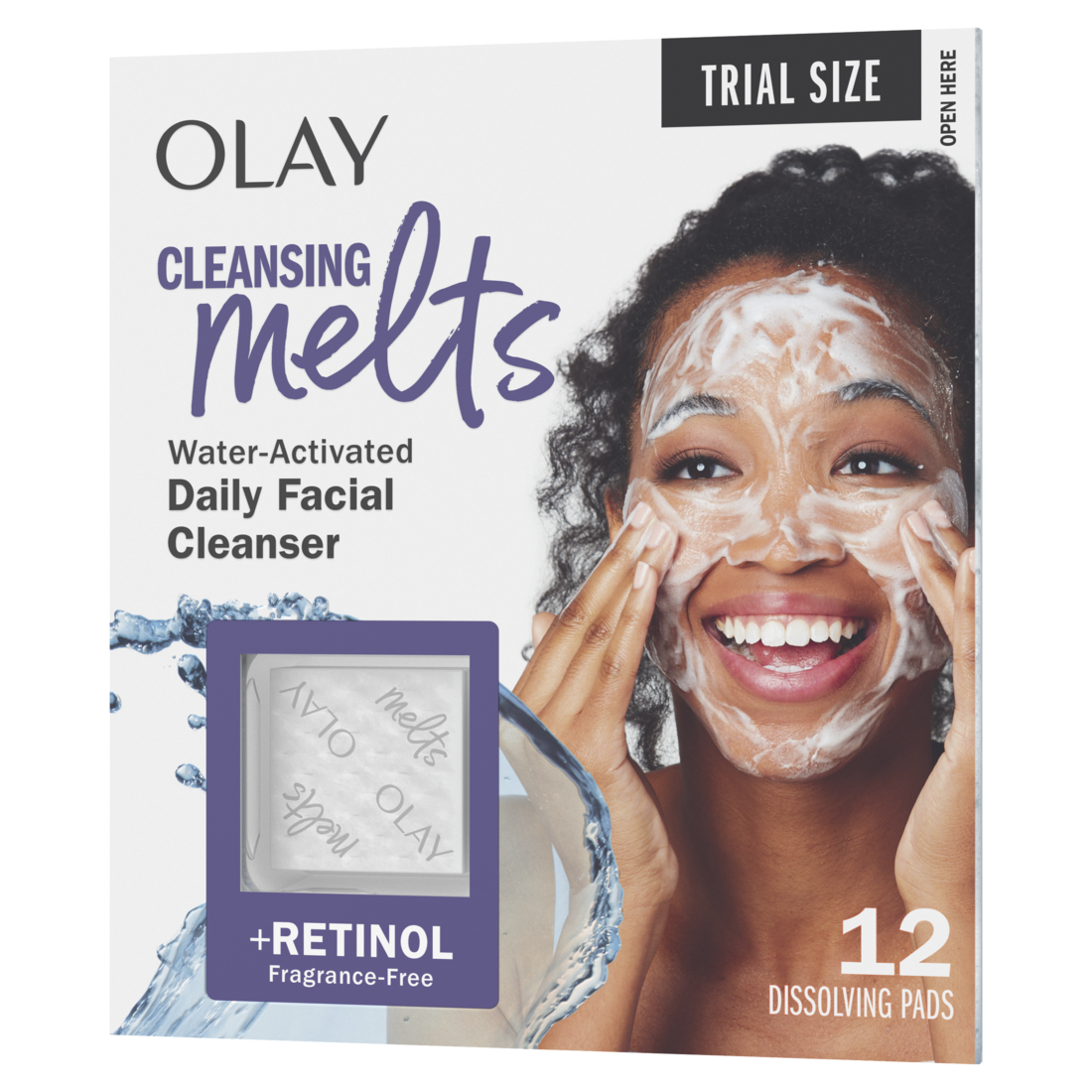 Olay Cleansing Melts + Retinol Face Cleanser Water-Activated Face Wash Cleans Tones And Refreshes Skin - 12ct/32pk