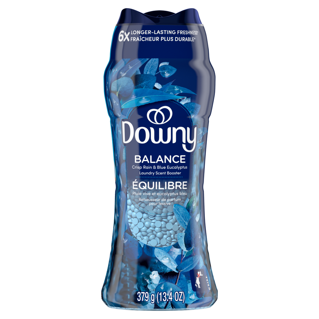 Downy Balance In-Wash Laundry Scent Booster Beads Crisp Rain and Blue Eucalyptus scent laundry scent beads Long-lasting Freshness - 13.4oz/4pk