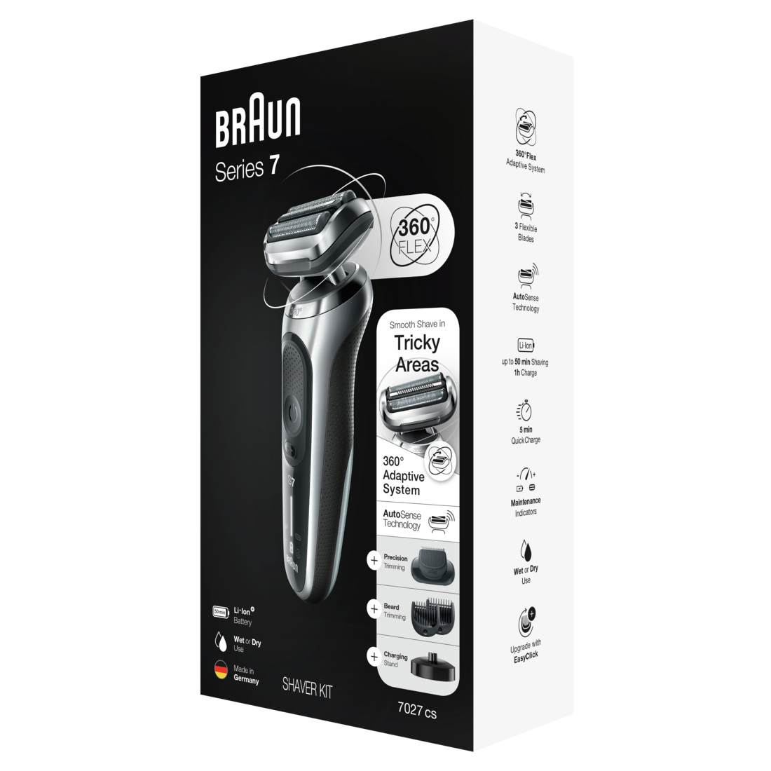 Braun Shaver Kit 7027cs Charging Stand Silver US - 1set/2pk