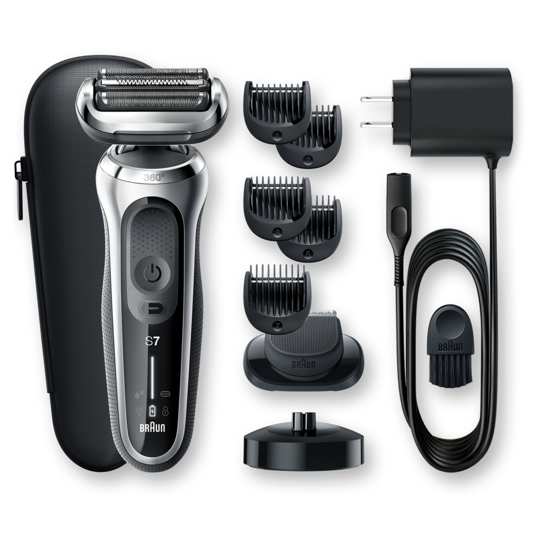 Braun Shaver Kit 7027cs Charging Stand Silver US - 1set/2pk