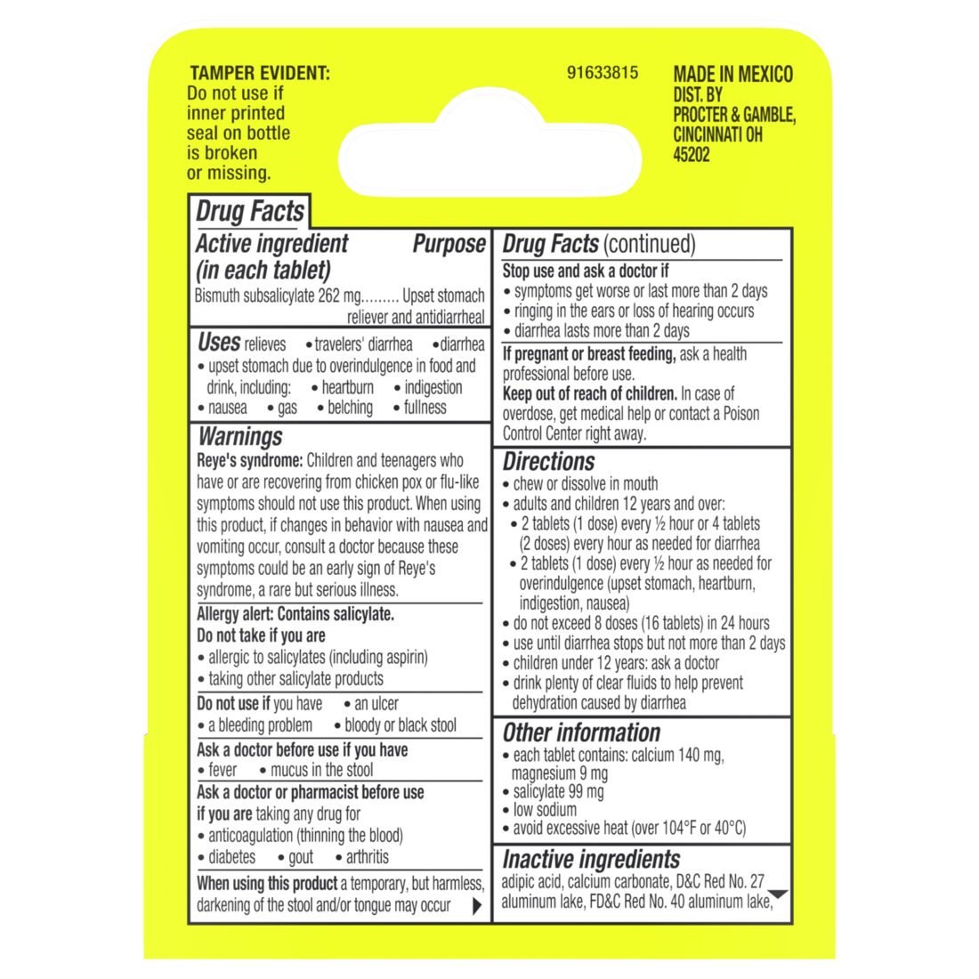 Pepto Bismol Cherry Chewable Tablets Pocket To-Go Upset Stomach Relief Nausea Relief Heartburn Relief Indigestion Relief Anti Diarrhea Medication For Adults - 5 Symptom Relief - 12ct/24pk