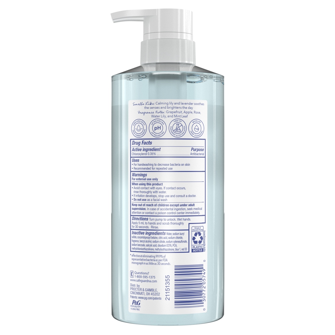 Safeguard Antibacterial Hand Soap Fresh Clean Scent - 15.5oz/4pk