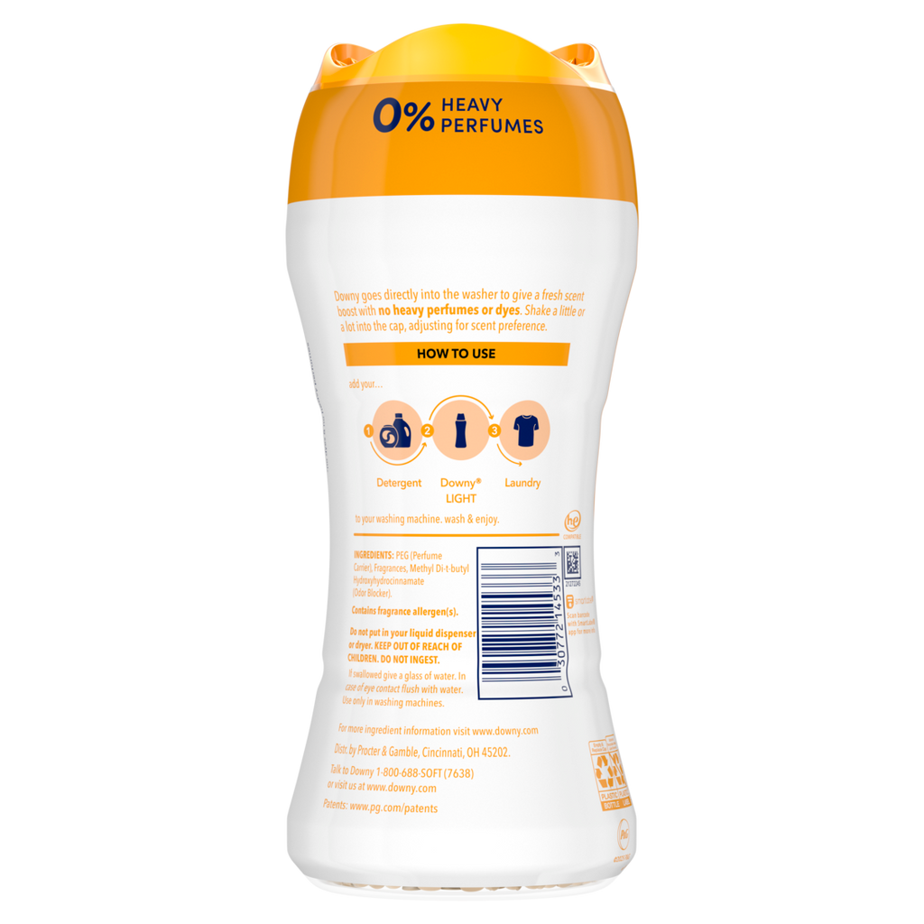 Downy Light Laundry Scent Booster Beads Orange Blossom Scent In-Wash Fabric Beads Designed To Be Gentle With A Light Boost Of Scent No Heavy Perfumes - 7.8oz/4pk