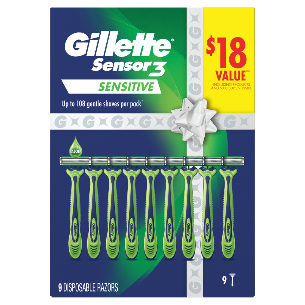 Gillette Sensor3 Sensitive Men's Disposable Razor - 9ct/6pk