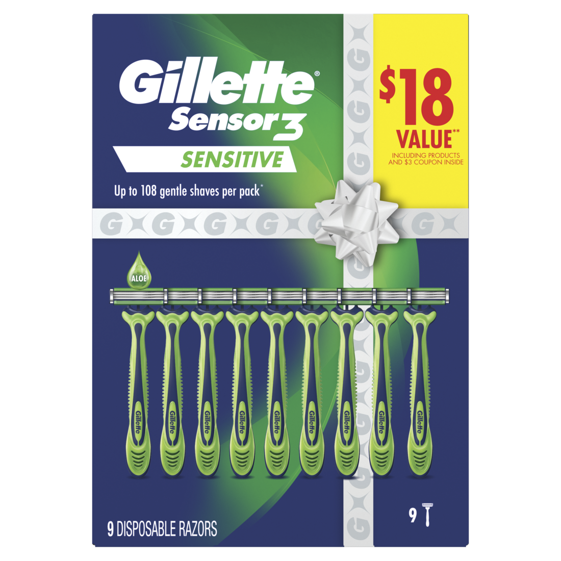 Gillette Sensor3 Sensitive Men's Disposable Razor - 9ct/6pk