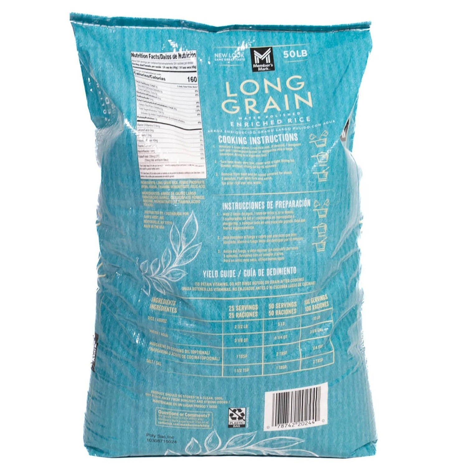 Member's Mark Long Grain White Rice - 50lb/1pk
