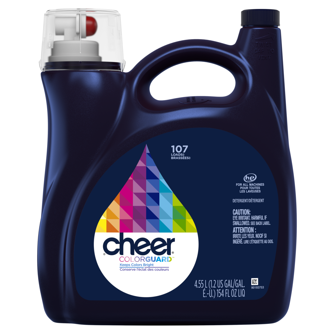 Cheer Liquid Laundry Detergent 107 Loads HE Compatible - 154oz/4pk