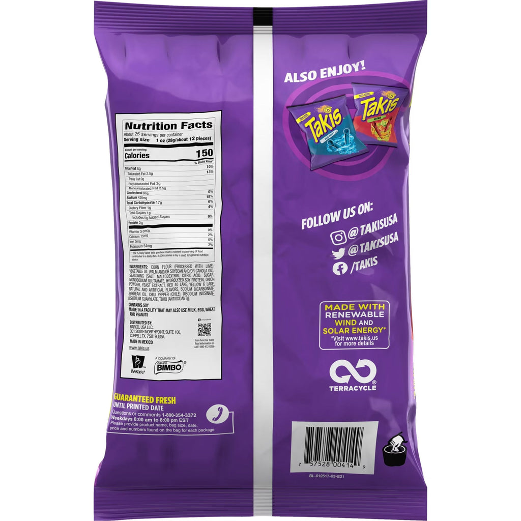 Takis Fuego Rolled Tortilla Chips Party Size - 24.7oz/1pk
