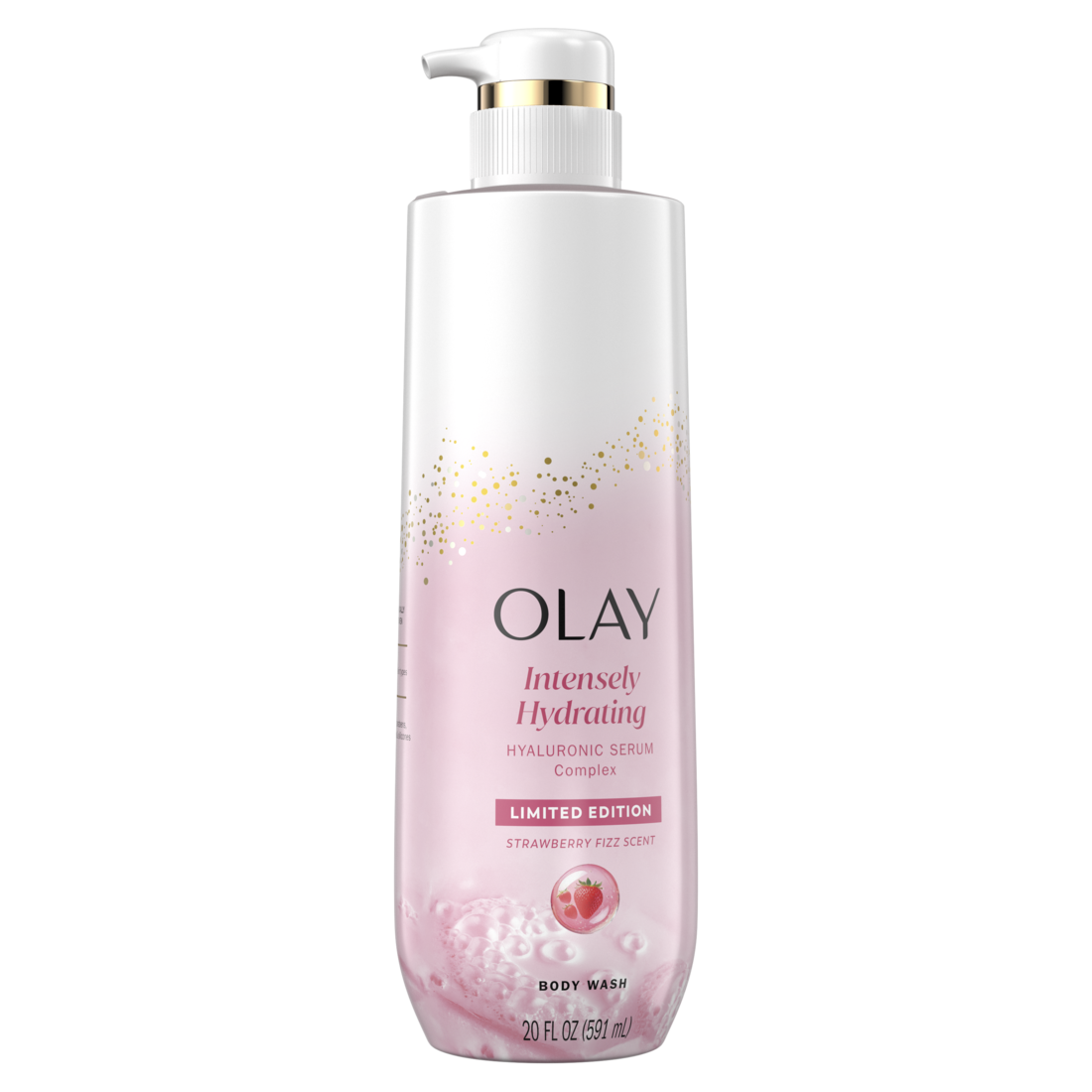 Olay Intensely Hydrating Body Wash With Hyaluronic Serum Complex Strawberry Fizz Scent - 20oz/4pk